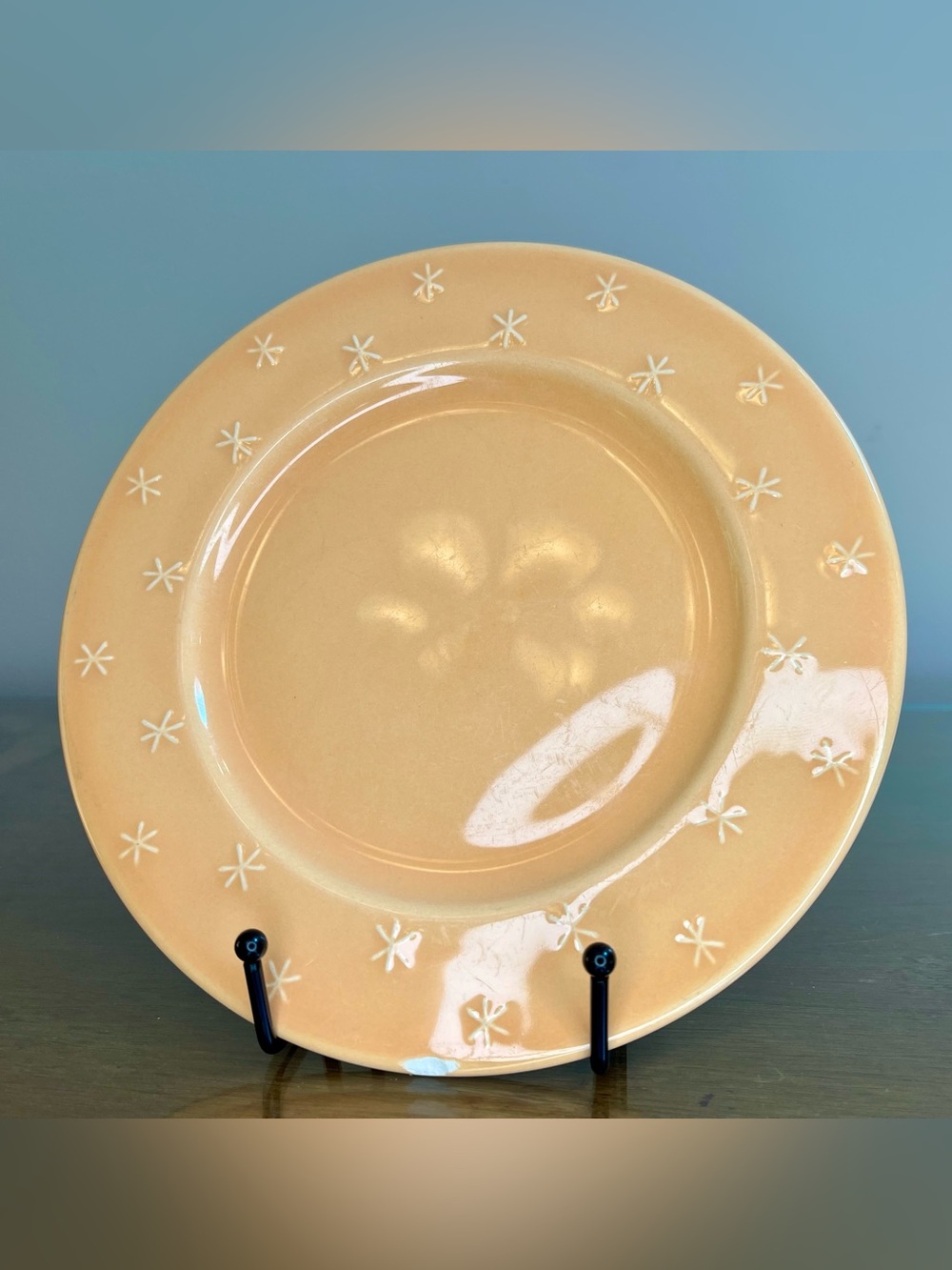 Waechtersbach Embossed Stars Salad Plate 8.25” Single (1) Orange Snowflakes-Read